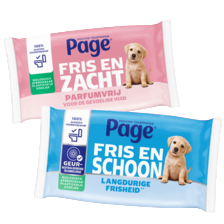 Page vochtig toiletpapier